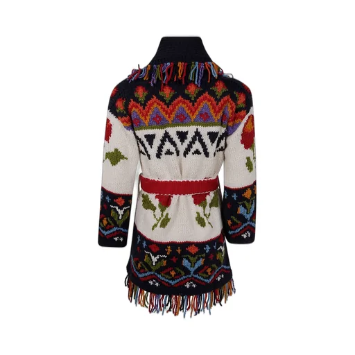 Cardigan With Belt And Fringe