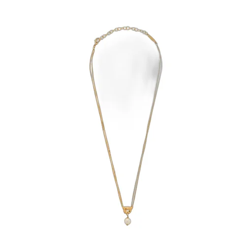 Double Chain Necklace With Pearl