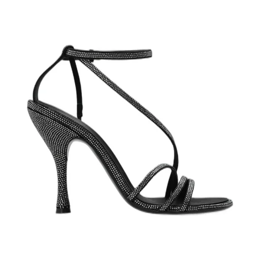 Crystal-Embellished Stiletto Sandals