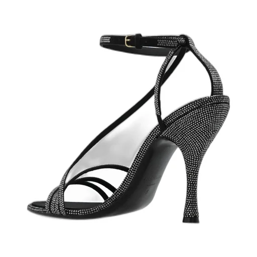 Crystal-Embellished Stiletto Sandals