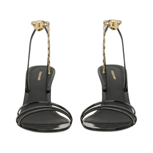 Strappy Heeled Sandals With Chain Detail