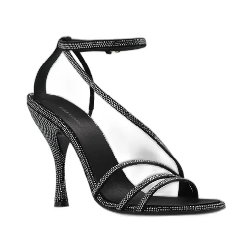 Crystal-Embellished Stiletto Sandals