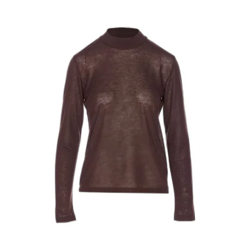 Mock Neck Sheer Long Sleeve Top