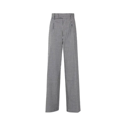 Gingham Wide-Leg Pants