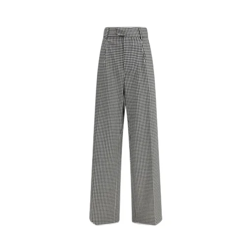 Gingham Wide-Leg Trousers