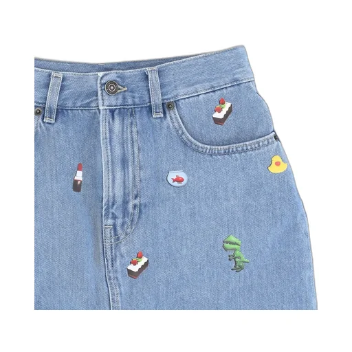 Denim Skirt With AppliquÉS