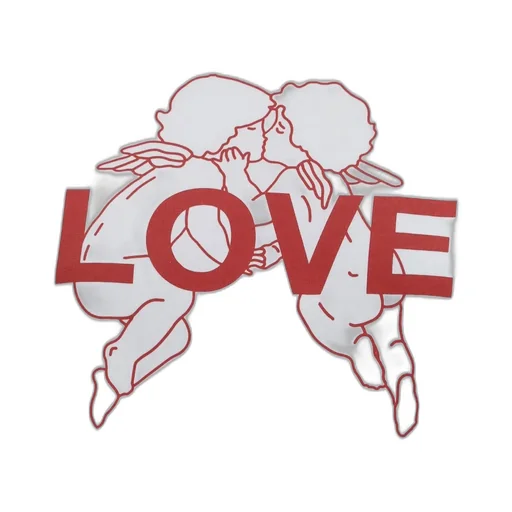 T-Shirt With Cherubs And Love Graphic