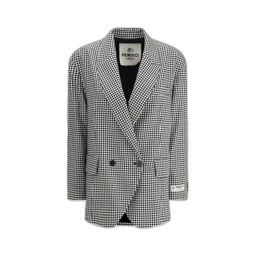 Gingham Double-Breasted Blazer
