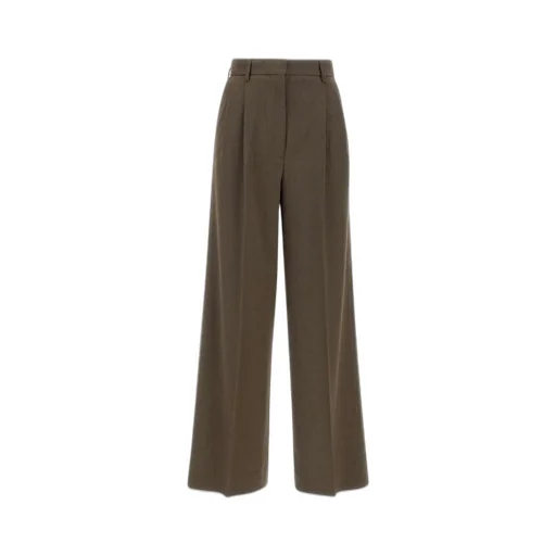 Wide-Leg Pleated Trousers