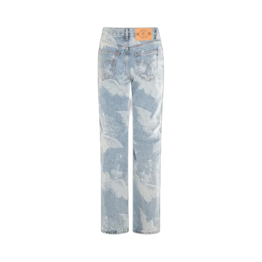 Angel Print Straight Leg Jeans
