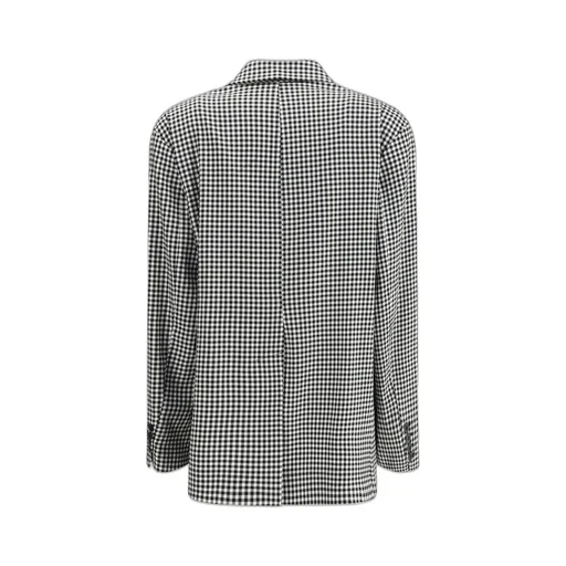 Gingham Double-Breasted Blazer