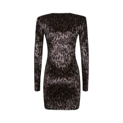 Velvet Leopard Print Mini Dress