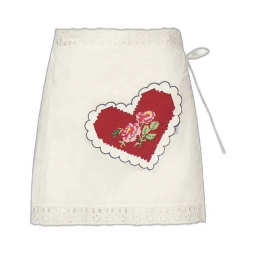 Mini Skirt With Heart Appliqué