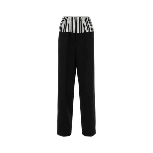 High-Waisted Striped Trousers