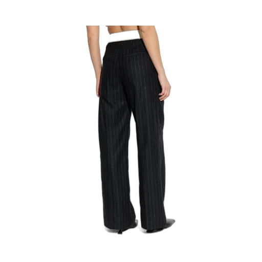 Pinstripe Wide-Leg Trousers