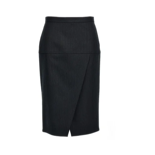 Pinstripe Wrap Skirt