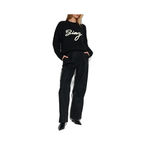 Pinstripe Wide-Leg Trousers