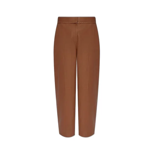 High-Waisted Leather Trousers