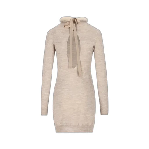 Turtleneck Dress With Fur Trim