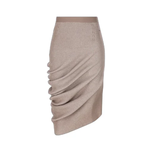 Ribbed Knit Asymmetrical Skirt