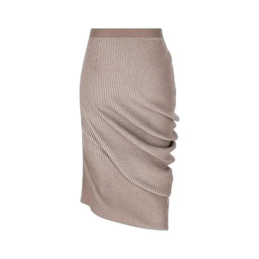 Ribbed Knit Asymmetrical Skirt
