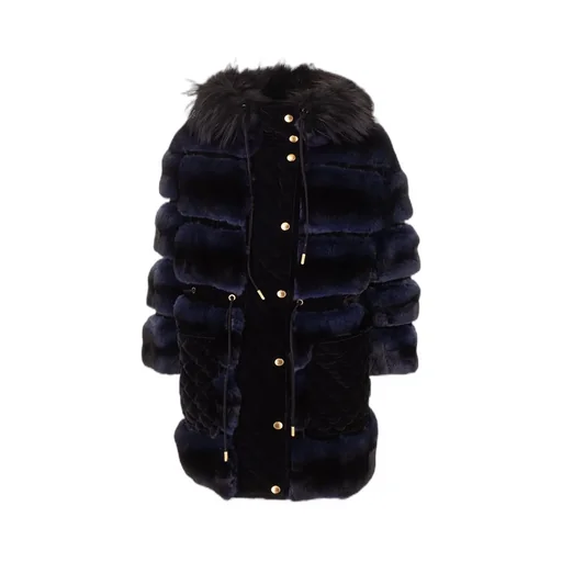 Fur Trimmed Hooded Coat