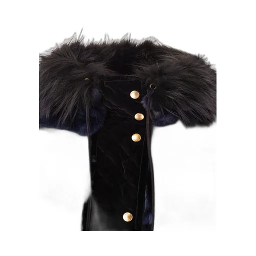 Fur Trimmed Hooded Coat