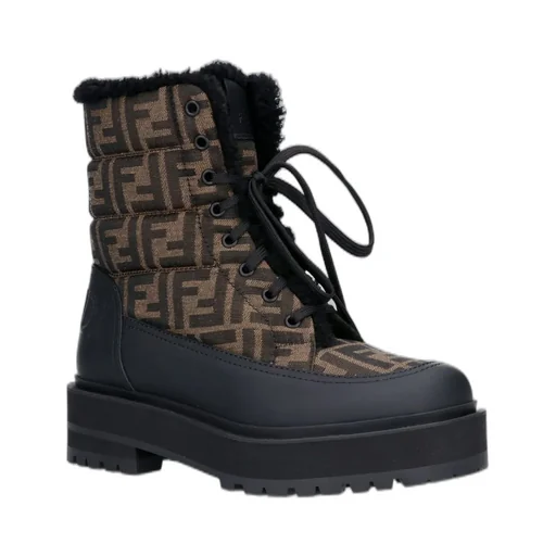Logo Print Padded Boots