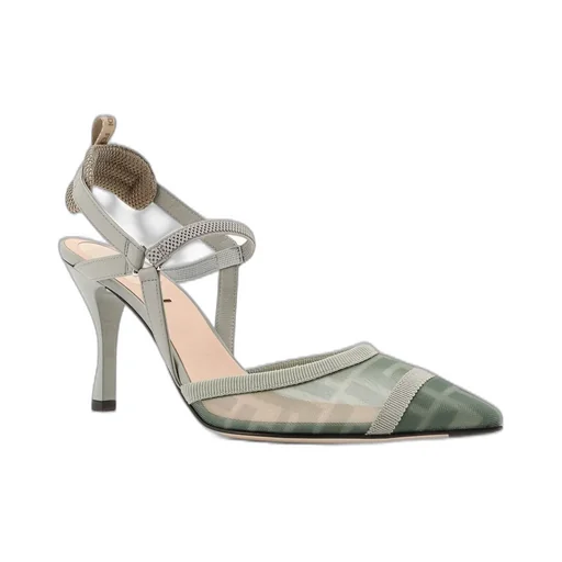 Mesh Slingback Pumps