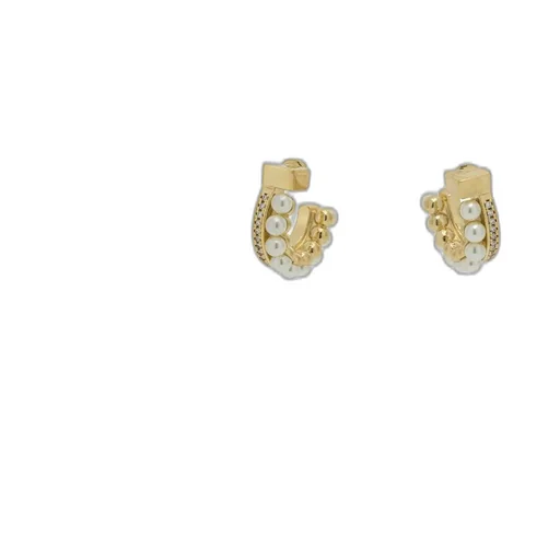 Hoop Earrings With Pearls And Crystals