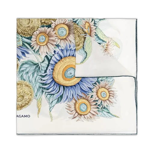 Sunflower Print Silk Scarf