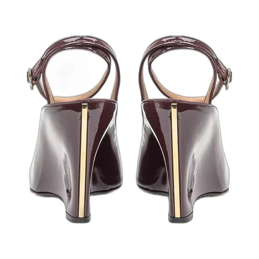 Patent Leather Wedge Slingbacks