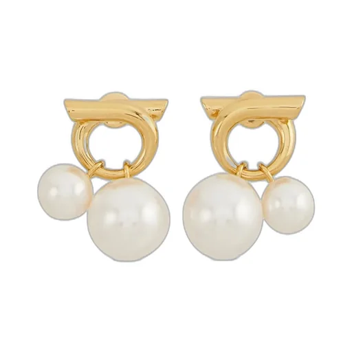 Gancini Pearl Drop Earrings
