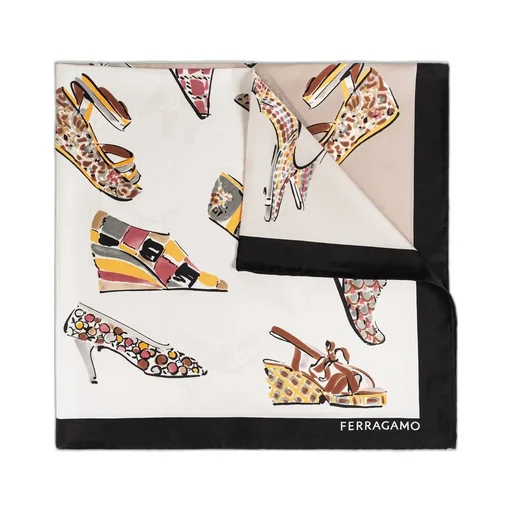 Silk Scarf With Shoe Print