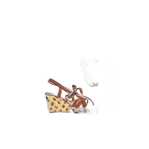 Silk Scarf With Shoe Print