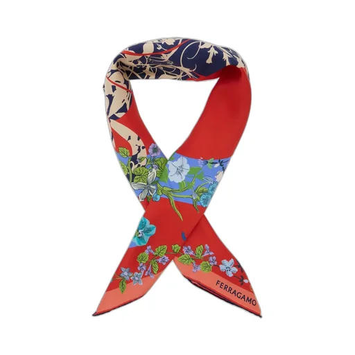Floral Print Silk Twill Scarf