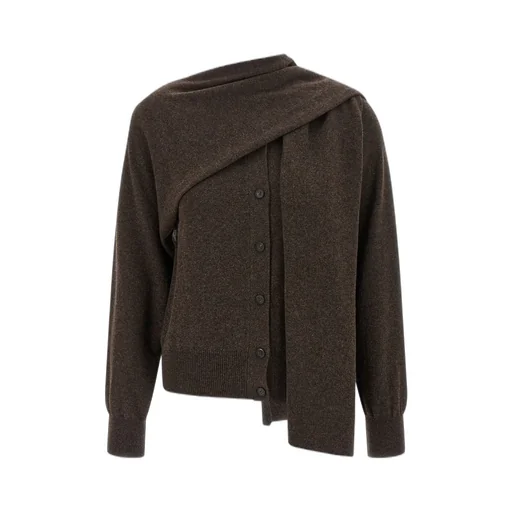 Cardigan With Integrated Scarf