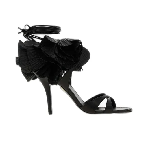 Sandals With Ruffled Flower Detail