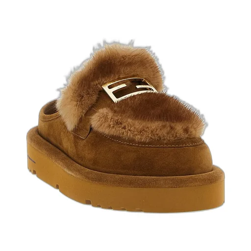 Mules With Fur Trim