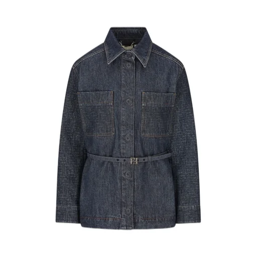Denim Jacket With Ff Motif