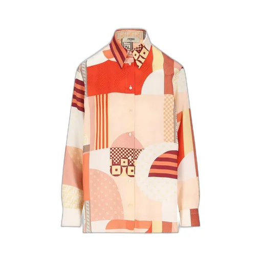 Patchwork Print Silk Shirt