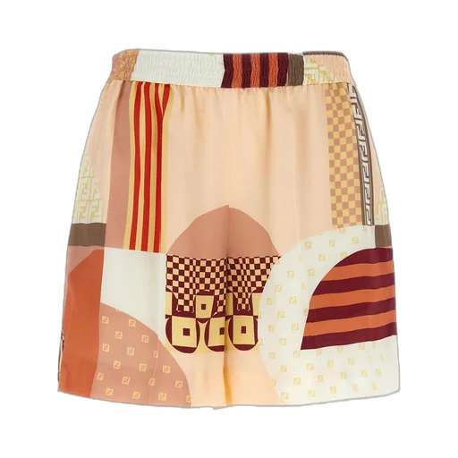 Patchwork Print Shorts