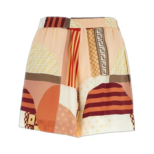 Patchwork Print Shorts