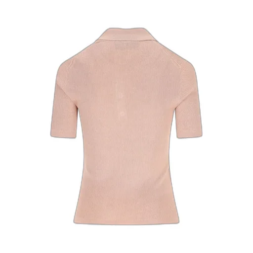 Ribbed Knit Polo Shirt