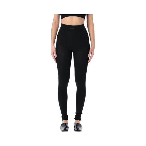High-Waisted Ribbed Knit Leggings