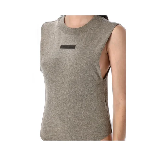 Ribbed Knit Tank Top And Bike Shorts Set