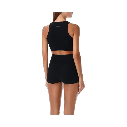 Ribbed Knit Crop Top And Shorts Set