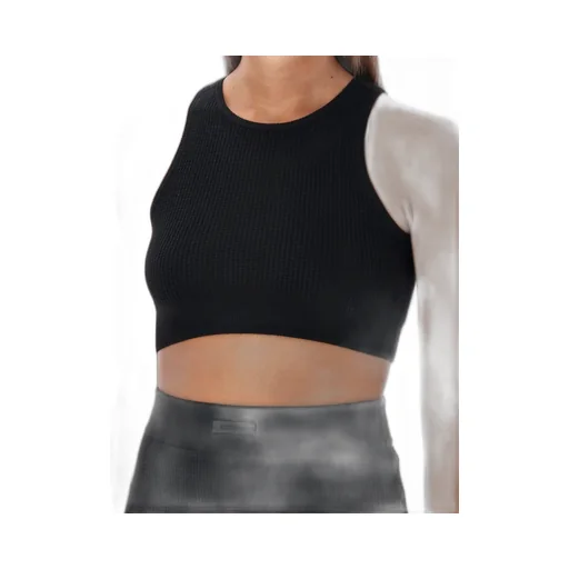 Ribbed Knit Crop Top And Shorts Set
