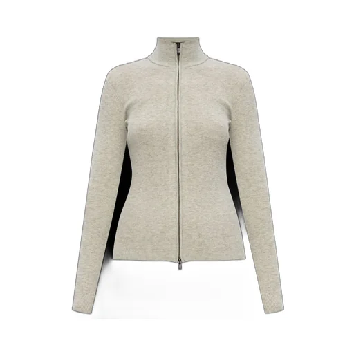 Ribbed Knit Zip-Up Cardigan