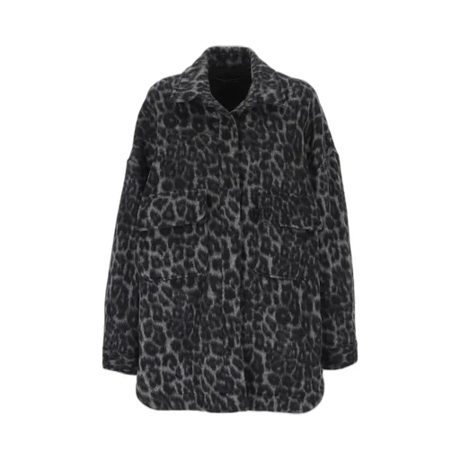 Oversized Leopard Print Shirt Jacket